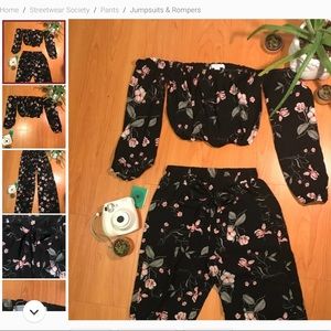 Matching Floral Jumpsuit Set